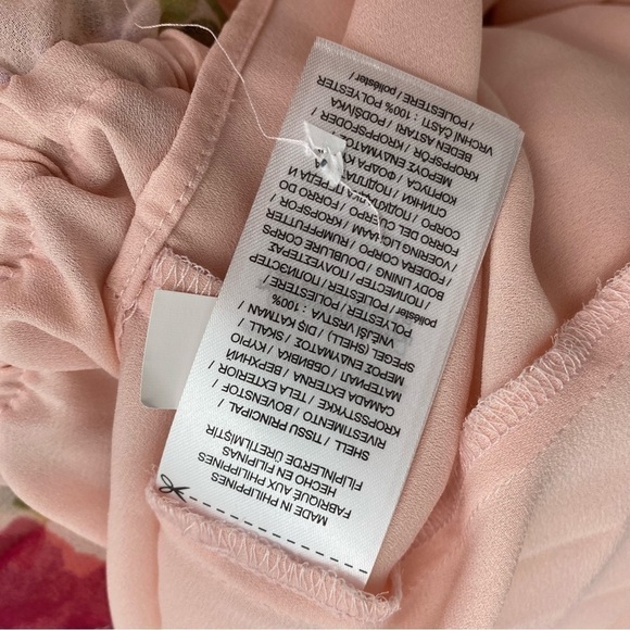 Ralph Lauren Size 10 Pink Floral Chiffon Sleeveless Dress Ties Neck Fit & Flare - Picture 8 of 12